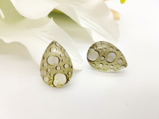 Preview: Tropfenform Tropfen Ohrstecker hellgelb